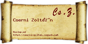 Cserni Zoltán névjegykártya