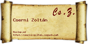 Cserni Zoltán névjegykártya